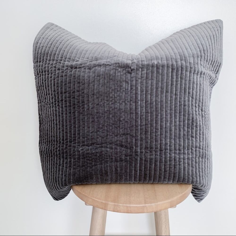 Restoration Hardware Tate Velvet Channel Euro Sham